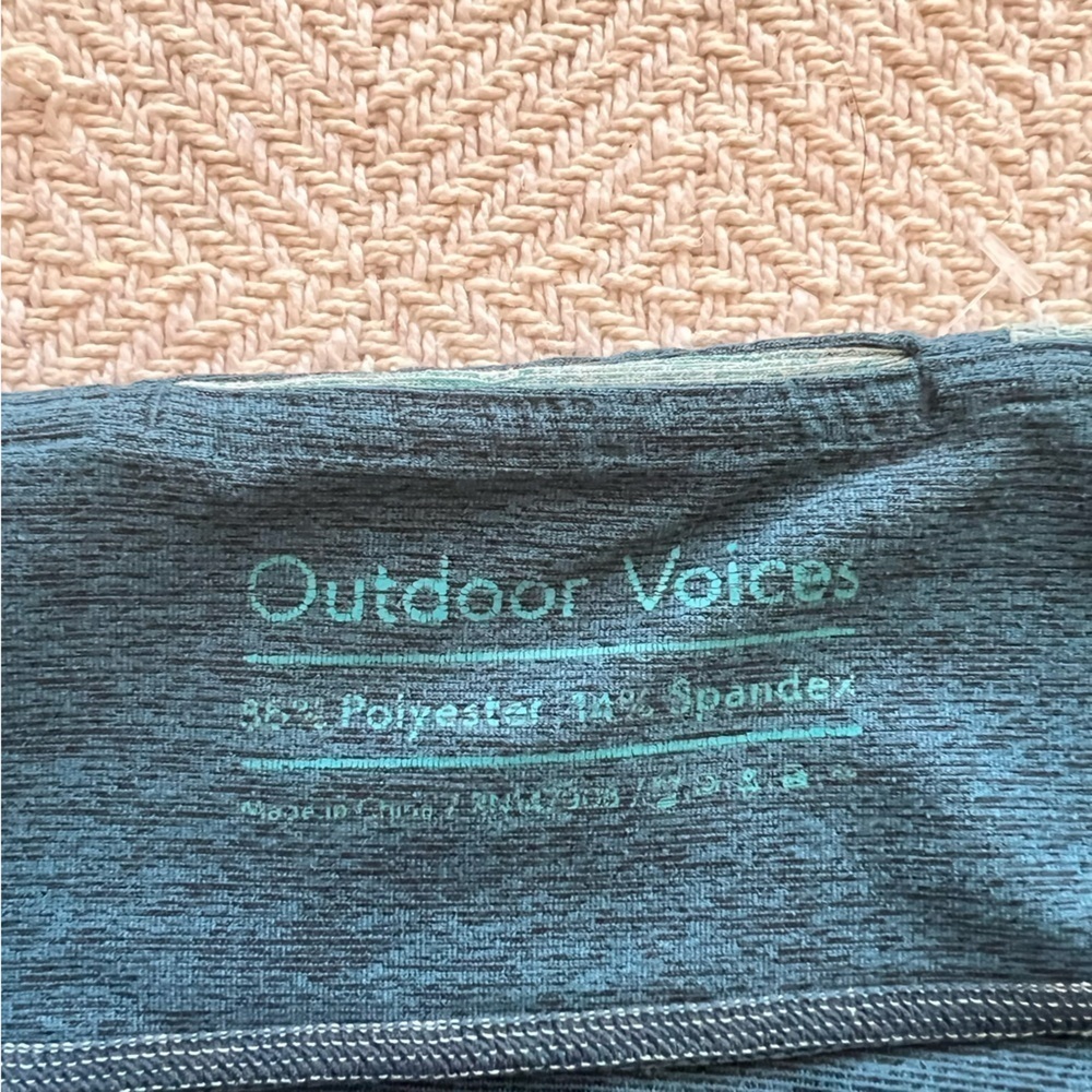 Outdoor Voices Teal Blue Color Blocked 7/8 Leggings Size Medium - Picture 4 of 5